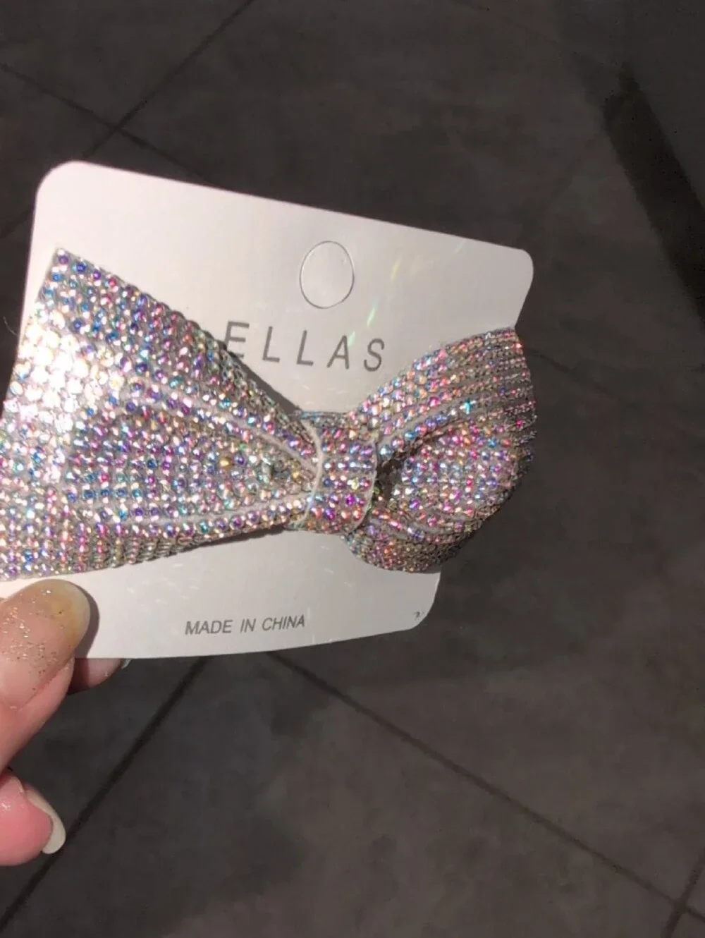 Ella Iridescent Crystal Bow Hair Clip Set Of 2